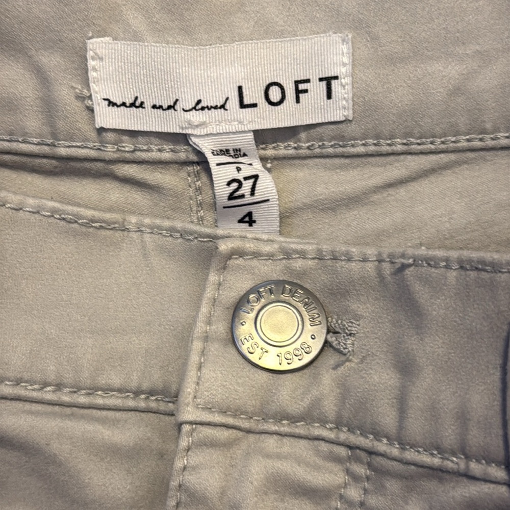 Loft Light Grey Skinny Pants - Picture 3 of 5